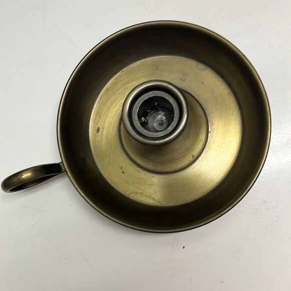 Metal Vintage Candlestick Holder Glass Etched Votive with Christmas Floral Ring - Picture 7 of 14